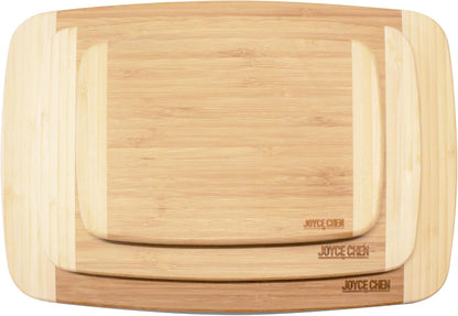 Joyce Chen Bamboo Cutting Board Set 5 Pack (Compact, Small, Medium, Large, and XL)