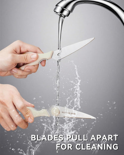 5 Blades Herb Scissors - Professional Kitchen Shears with Safety Cover for Cutting Green Onions, Fresh Herbs, Vegetables & Salad Food Prep, Must-Have Cooking Gadgets, Dishwasher Safe