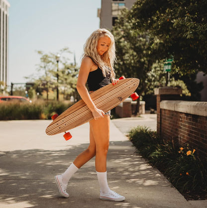 Magneto Longboards Bamboo Longboards for Cruising, Carving, Free-Style, Downhill and Dancing (Bamboo Drop & Fiberglass Through Longboard)