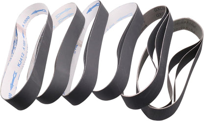1x30 Inch Silicon Carbide Sanding Belts, 4 PCS Each of 80,120, 240, 400, 800,1000 Grits Knife Sharpening Belt Kits for 1 x 30 Inch Belt Sander, 24 Pack