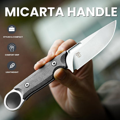 Kizer Cabox Fixed Blade Knife, 3.36" D2 Steel Fixed Blade Hunting Knife G10 Handle with Sheath, Survival Camping Knives 1048A3