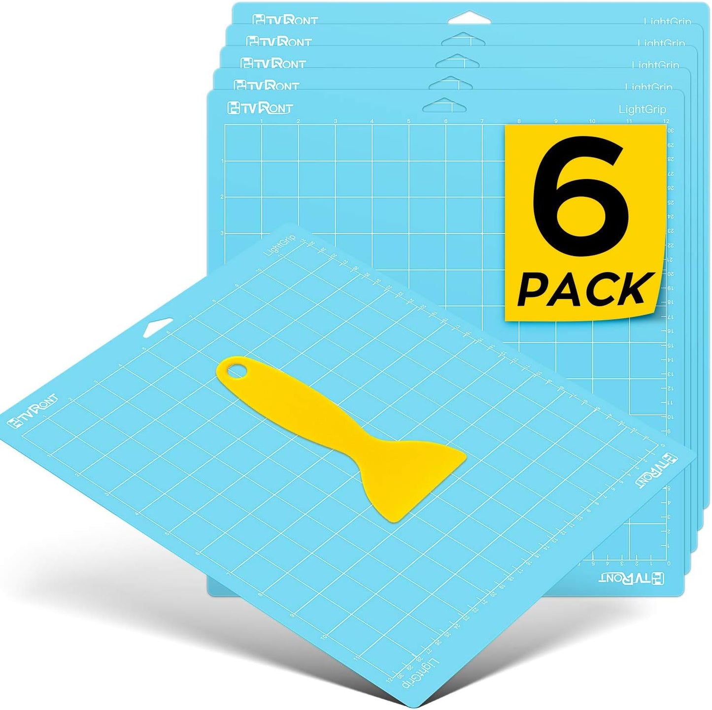 HTVRONT Cutting Mat, 6 Pcs Cutting Mat 12x12(Standard, Light, Strong, FabricGrip) Compatible with Cricut Maker 3/Maker 4/Maker/Explore 3/4/5/Air 2/One, Variety Adhesive Sticky Cutting Mats Accessories