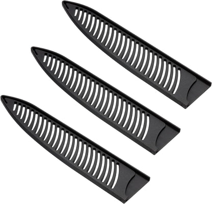 PATIKIL PP Safety Knife Cover Sleeves for 9.5" Chef Knife, 3 Pack Knives Edge Guard Blade Protector Universal Knife Sheath Portable for Kitchen, Black