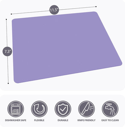 WK Flexible Plastic Cutting Boards Mats for Kitchen, Flexible Non Slip Cutting Mat, Thin Cutting Sheets, BPA Free, Dishwasher Safe, Multi Sizes