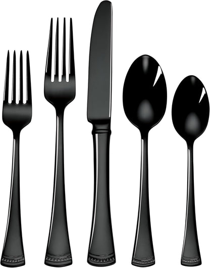 Lenox Silverware Set, Portola 12-Piece Steak Knife Flatware Set, Service For 12, Made Of 18/10 Stainless Steel, Dishwasher Safe, Home And Kitchen Utensils, Knives, Cutlery (Silver, 12 Piece)