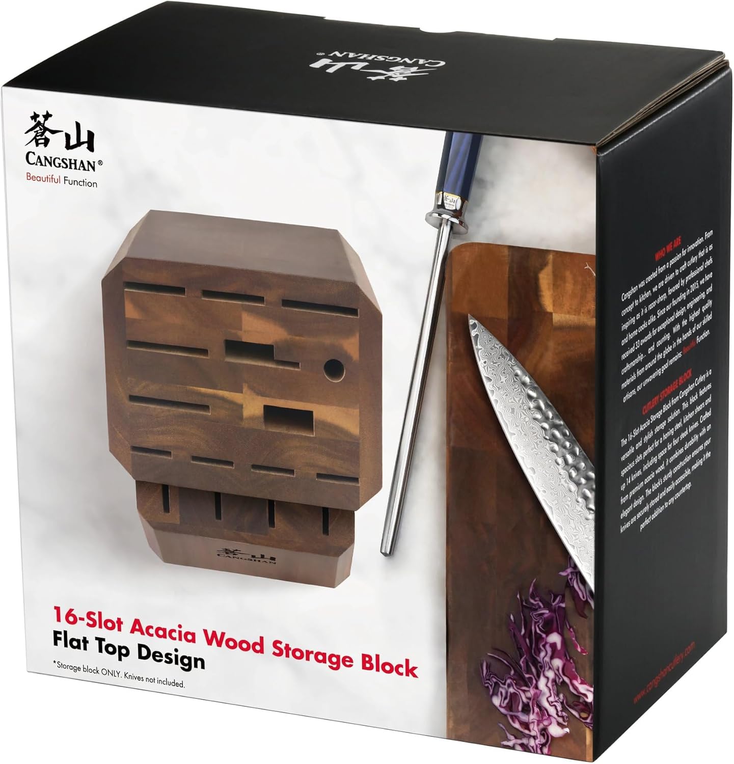 Cangshan Empty Knife Block, 16-Slot Organizer (Maple Wood)