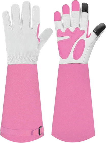 Long Gardening-Gloves Women/Men-Thorn proof Rose Pruning Heavy Duty Gauntlet, Best Garden Gifts for Gardener-L