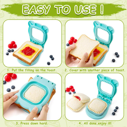 Nifogo Uncrustable Sandwich Cutter Maker, Large Sandwich Cutter and Sealer for Kids Children Boys Girls Lunch Breakfast