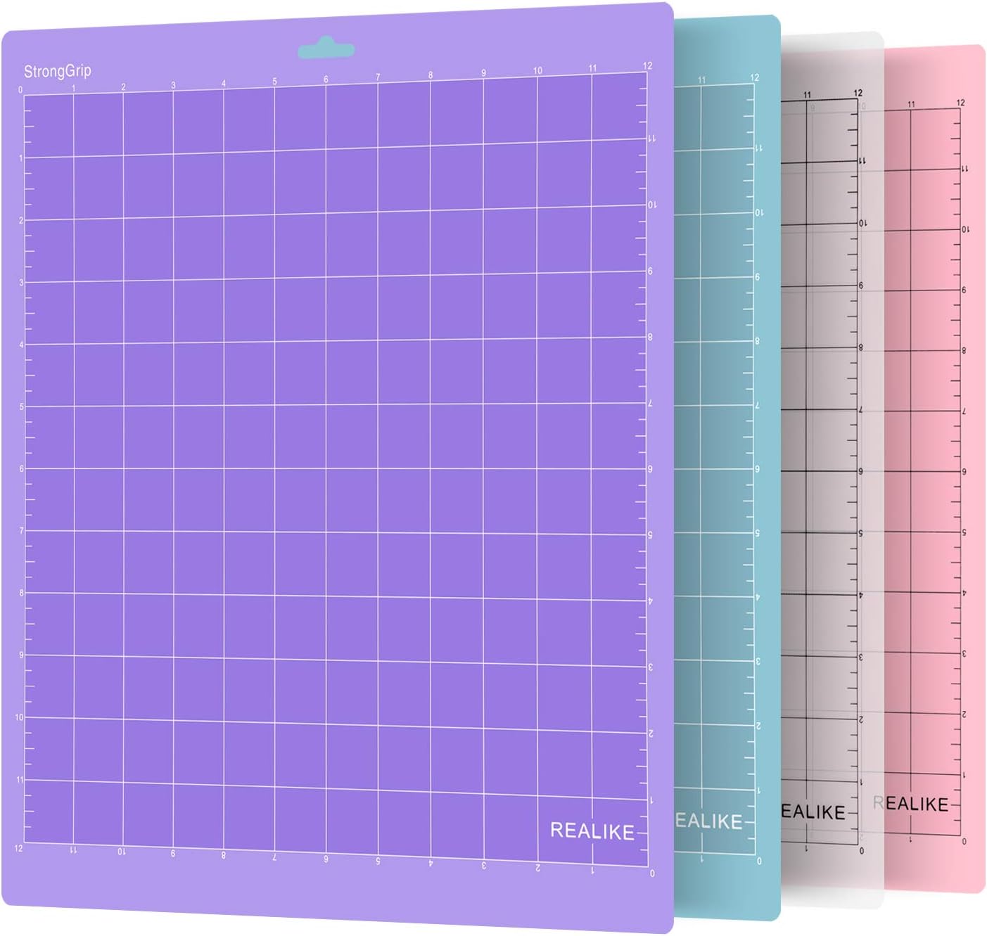 REALIKE 12x12 Lightgrip Cutting Mat Compatible with Cricut Maker 3/Maker 4/Maker/Explore 3/4/Air 2/Air/One(3 Mats), Gridded Adhesive Non-Slip Cut Mat for Crafts, Quilting, Sewing and All Arts