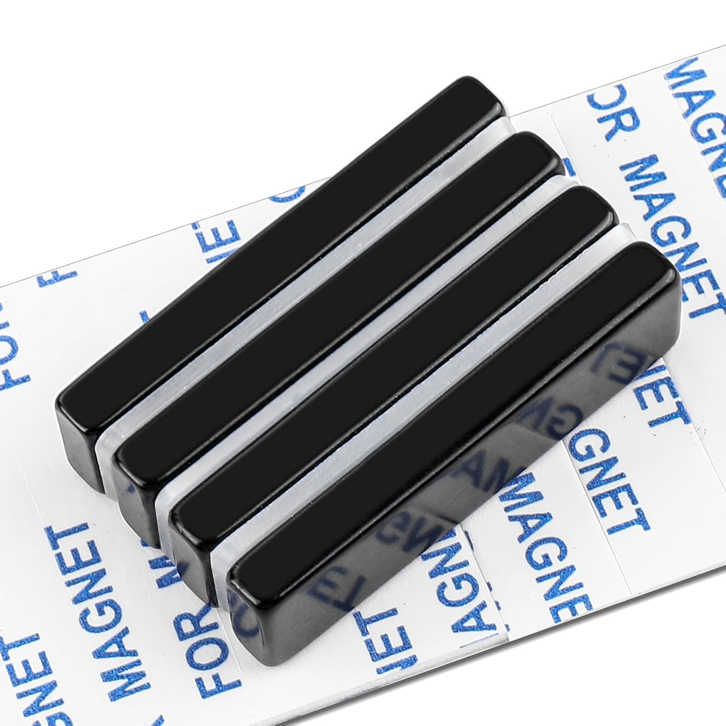 DIYMAG Neodymium Magnets, 8 Pack Strong Magnetic Bar with Double-Sided Adhensive Backing Heave Duty Rare Earth Magnet for Fridge, Classroom, Science and Craft - 2.36 x 0.39 x 0.12 in Silver