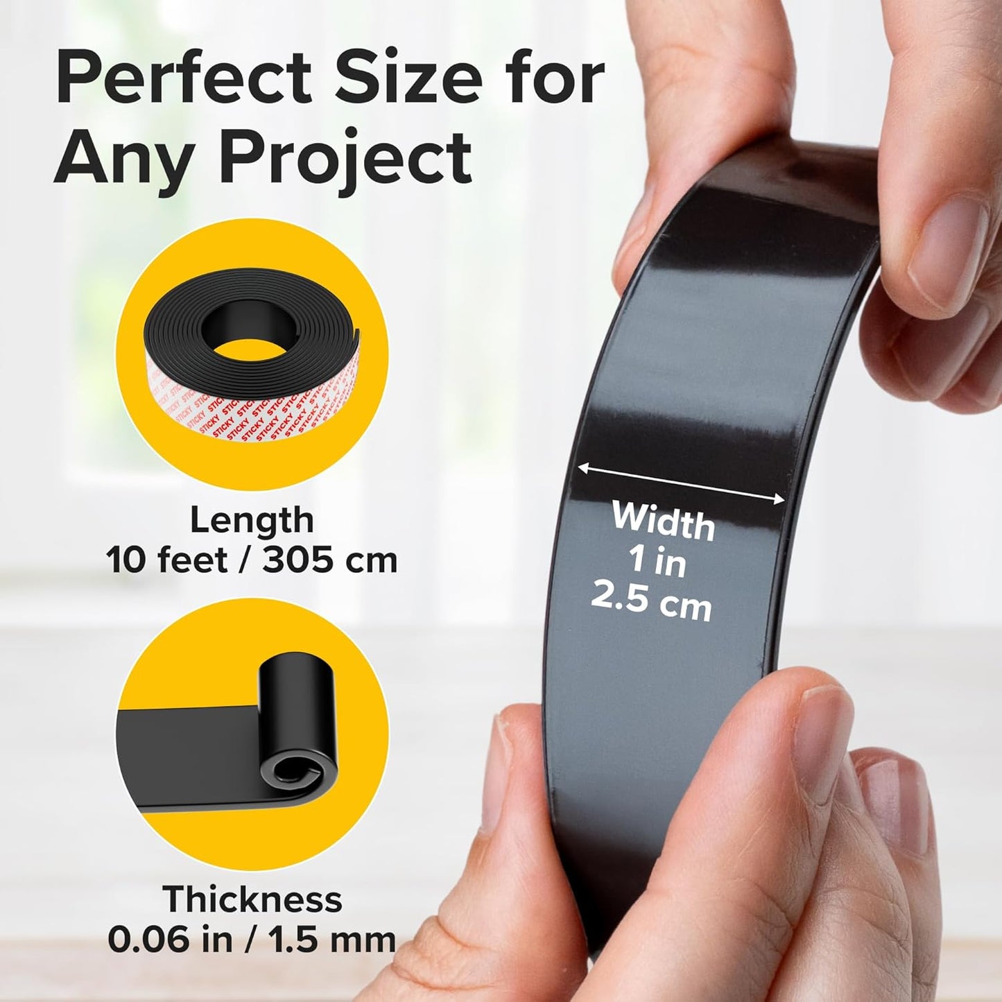 X-Bet Magnet Magnetic Strips with Adhesive Backing - Magnetic Tape for Crafts - Tool and Knife Magnet Strips for Kitchen, Garage and Garden - Adhesive Magnetic Tool Holder Strip for Wall(6 Pieces)