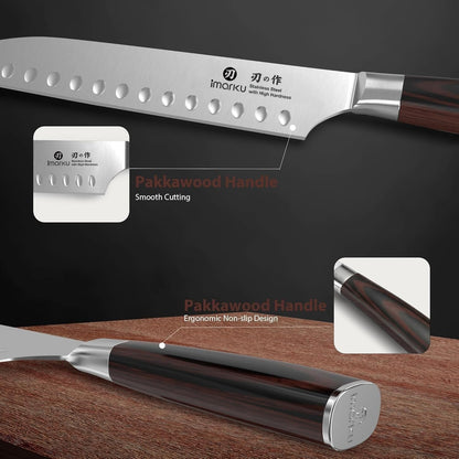 imarku Santoku Knife-Super Sharp Chef Knife Made of High Carbon Stainless Steel, Kitchen Knife with Ergonomic Handle, Great Sharp Knife on Christmas and Birthday for Her Him