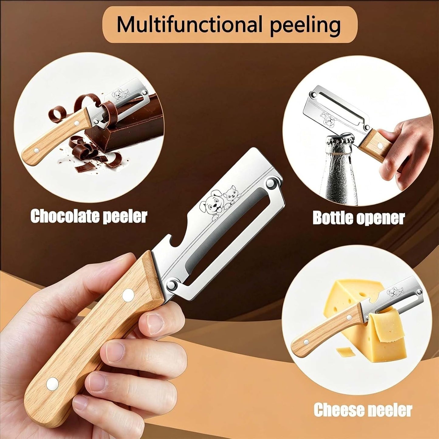 Multifunctional Vegetable Peeler with Stainless Steel Blade and Bottle Opener - Ideal for Veggie Potato Carrot and Apple Peeling