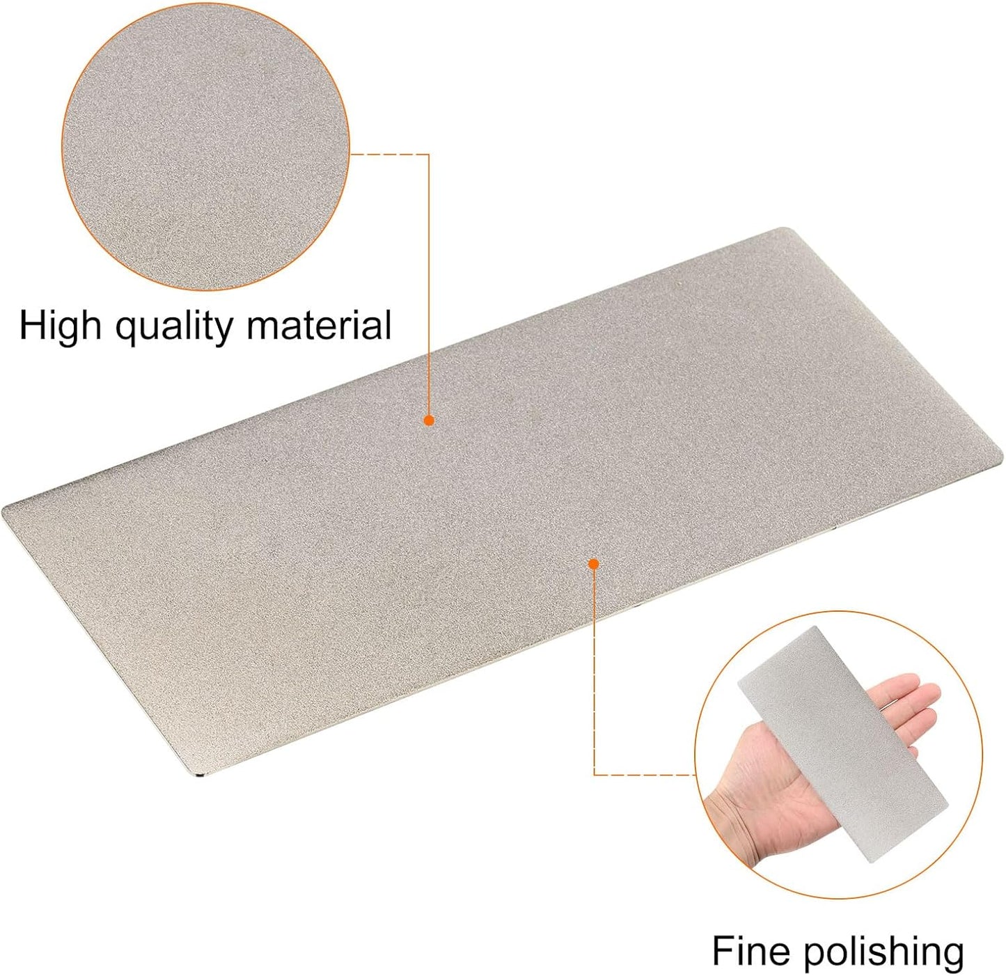 HARFINGTON 3pcs Diamond Sharpening Stone Set 250/600/1200 Grit Knife Sharpening Stone Surface Plate for knives Scissors Kitchen Tools, Silver Tone