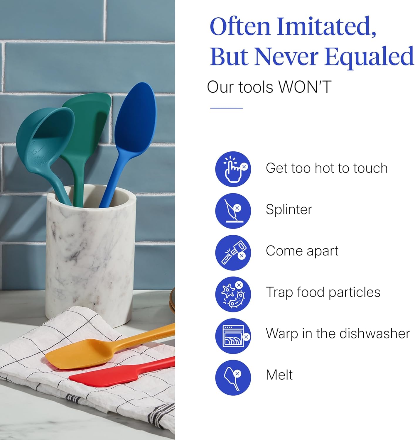GIR: Get It Right 5 Piece Silicone Ultimate Kitchen Utensils Set - Ladle, Spatula, Flip, Spoon & Spoonula - Non-Toxic Cooking Utensils for Nonstick Cookware, Cooking and Baking - Red