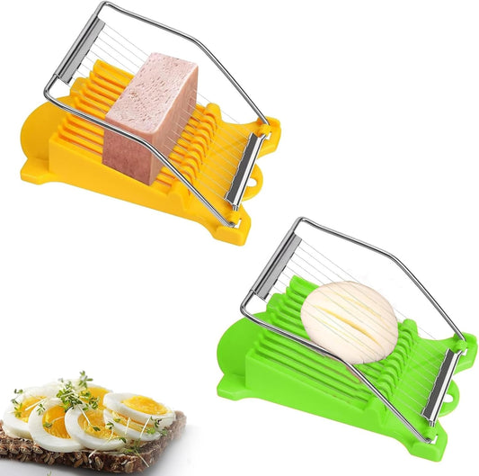 Multipurpose Luncheon Meat Slicer Egg Slicer Cuts 10 Slices for Eggs, Hams, Avocados, Bananas, Onions, Soft Food and Fruits(2PCS)