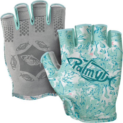 Palmyth Stubby UV Fishing Gloves Sun Protection Fingerless Glove Men Women UPF 50+ SPF for Kayaking, Paddling, Canoeing, Rowing, Driving