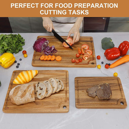 Extra Large Acacia Wood Cutting Board 20 x 14 Inch - Caperci Better Kitchen Chopping Board with Juice Groove & Handle Hole for Meat (Butcher Block) Vegetables and Cheese