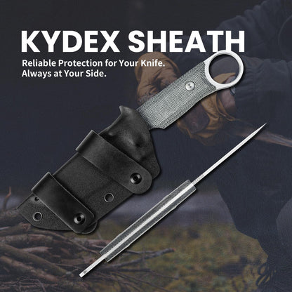 Kizer Cabox Fixed Blade Knife, 3.36" D2 Steel Fixed Blade Hunting Knife G10 Handle with Sheath, Survival Camping Knives 1048A3