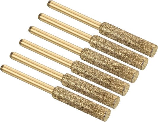PATIKIL 7/32 Inch Diamond Chainsaw Sharpener, 18 Pack Titanium Plating Sharpening Stone Polishing Grinding File Tool, Golden