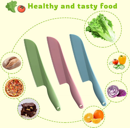 Lettuce Knife, 11 inch Nylon knife, Plastic Lettuce Knife to Prevent Browning, Dishwasher Safe (1, Blue)