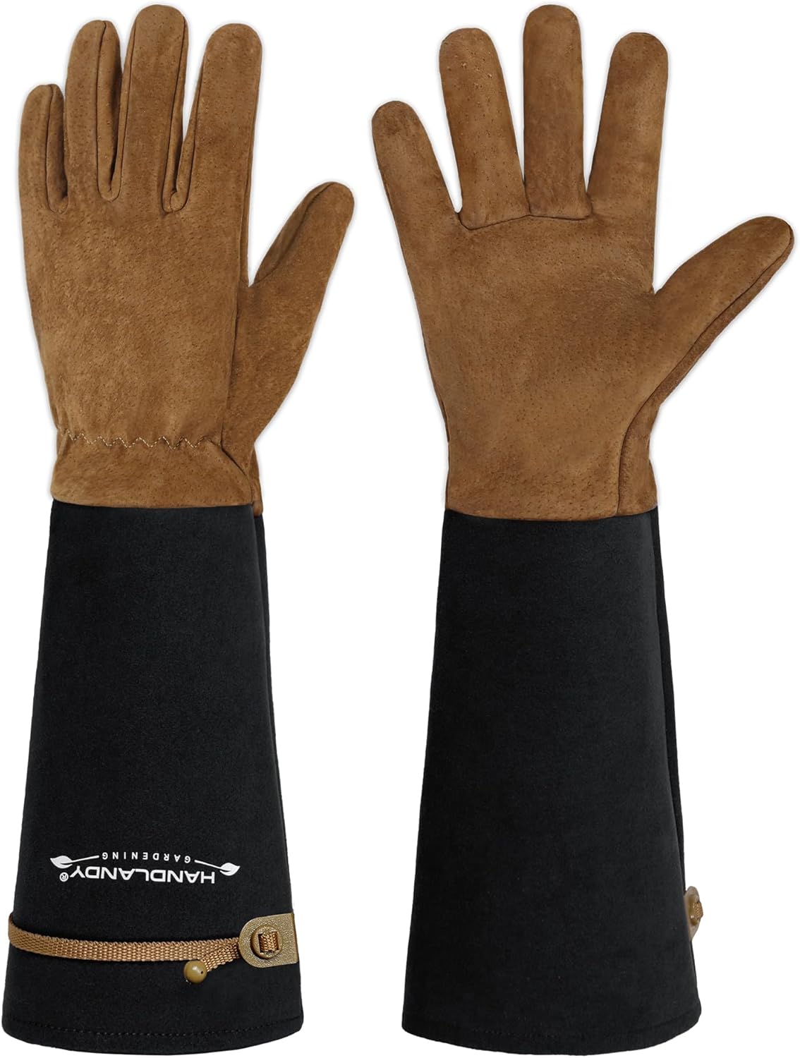 HANDLANDY Rose Pruning Gloves for Men & Women, Long Thorn Proof Gardening Gloves, Breathable Pigskin Leather Gauntlet, Best Garden Gifts & Tools for Gardener