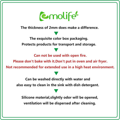 emolife Thick Silicone Mats for Kitchen Counter, 23.6"x15.7" Large Heat Resistant Mat for Countertop Protector, Non-Slip, Multipurpose Mat (Black)