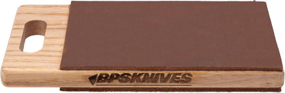 BPSKNIVES Knife Polishing Board for Careful Blade Polishing and Final Edge Refinement, Leather Strop with Polishing Compound for Knife Maintenance