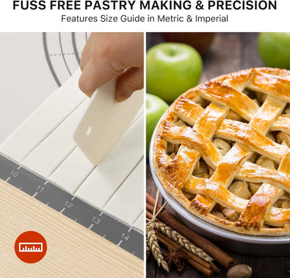26x16 Inch Extra Thick Silicone Baking Mat with Measurements, Non-slip and Reusable - For Cookies, Bread, Pastry