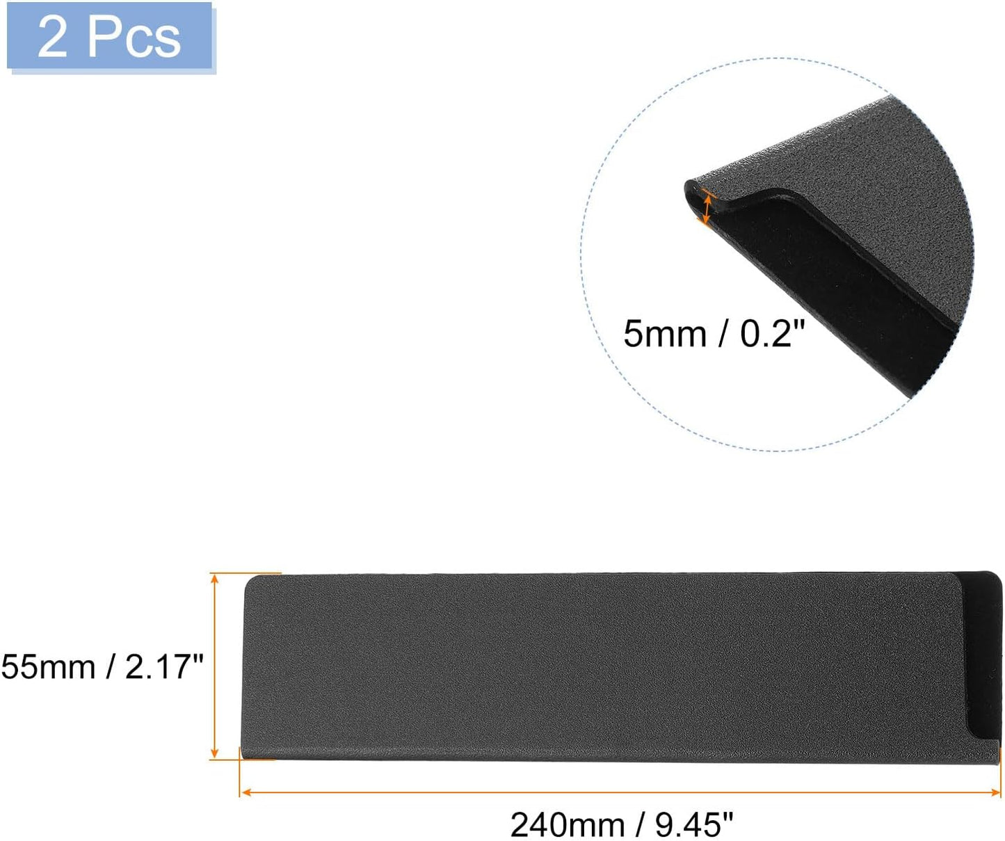 uxcell 2 Pcs Knife Tip Guards 6.5"x 2" ABS Knife Cover Sleeves Knife Case Blade Protector Universal Knife Sheath for Home Kitchen Knife, Black