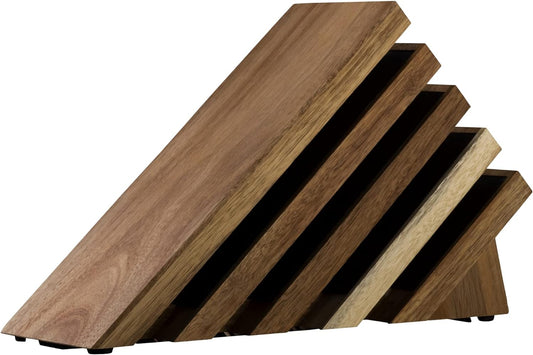 Messermeister Next Level Magnetic Knife Block, Acacia - Modern & Ventilated - Holds 16 Knives or Steels & Scissors - 12" w x 9" h x 5" d