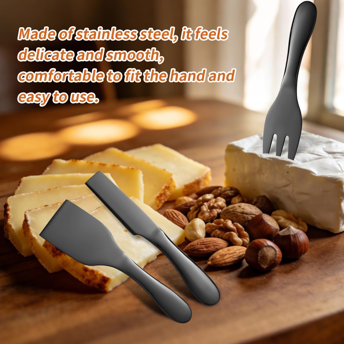 Copper Cheese Knives Set 7 Pieces Stainless Steel Kitchenware Utensils Gadgets 7 Pieces Cheese Knife,Cheese Spreader,Cheese Forks,Cheese Slicer,Cheese Cutter,Butter Knife