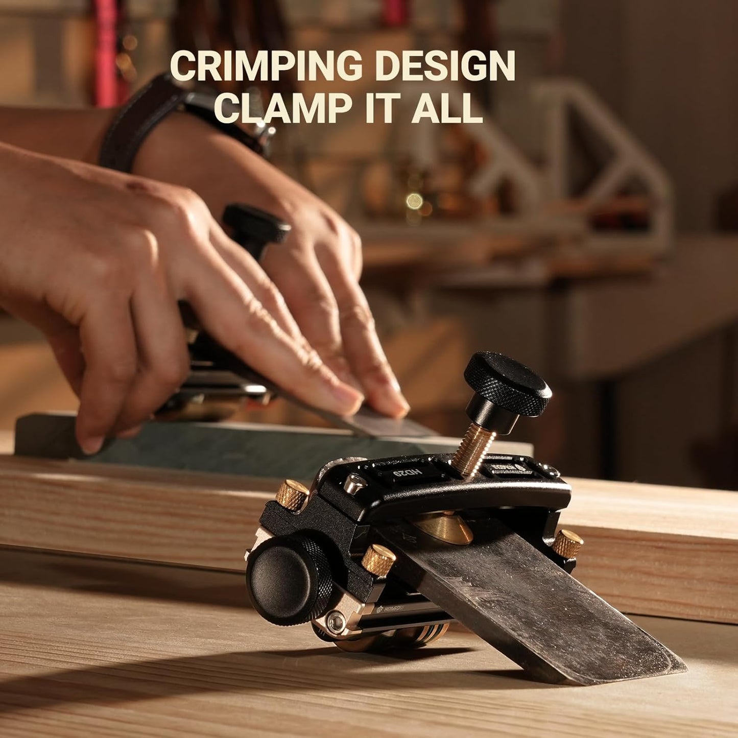 HONGDUI Chisel Sharpening Kit with Honing Guide, Sharpening Angle Fixture & Angle Gauge 15°-47°, Sharpener for 0.1"-3.2" Chisels, Planes, Woodworking Tool