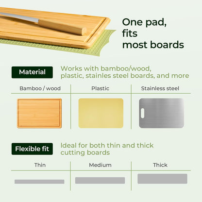 Keechee Silicone Non-Slip Mat for Cutting board, Preventing Cutting Injuries in the Kitchen Chopping Boards Feet for Kitchen Safe, Warm Gifts for Kitchen & Home Protector (Green)