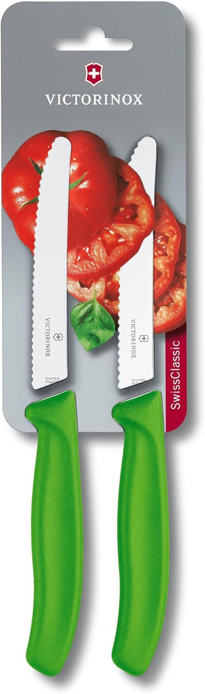 Victorinox Swiss Classic 2 Piece Paring Knife Set, 3.25" Straight and 4.5" Utility, Red