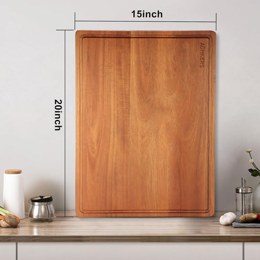 Wood Cutting Boards for Kitchen, Acacia Wooden Cutting Board Set, Charcuterie Board, Large Solid Chopping Board for Meat, Cheese, Fruit, Vegetables (set of 3)