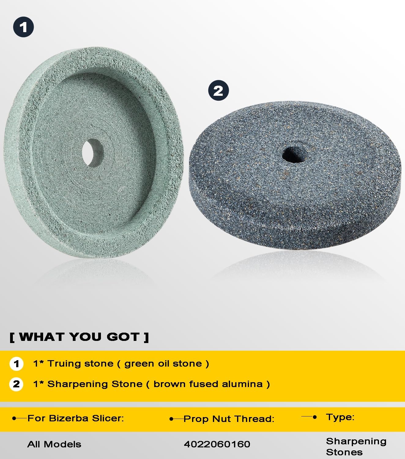 Sharpening Stones For BIZERBA, Grinding And Truing Stone Set Compatible with Bizerba Slicer All Models SE8, SE8L, SG8D, VS8, VS8D, VS8F, A330, A400, GSP, SE12, G13, SE355, SE128, A330FB, VS12