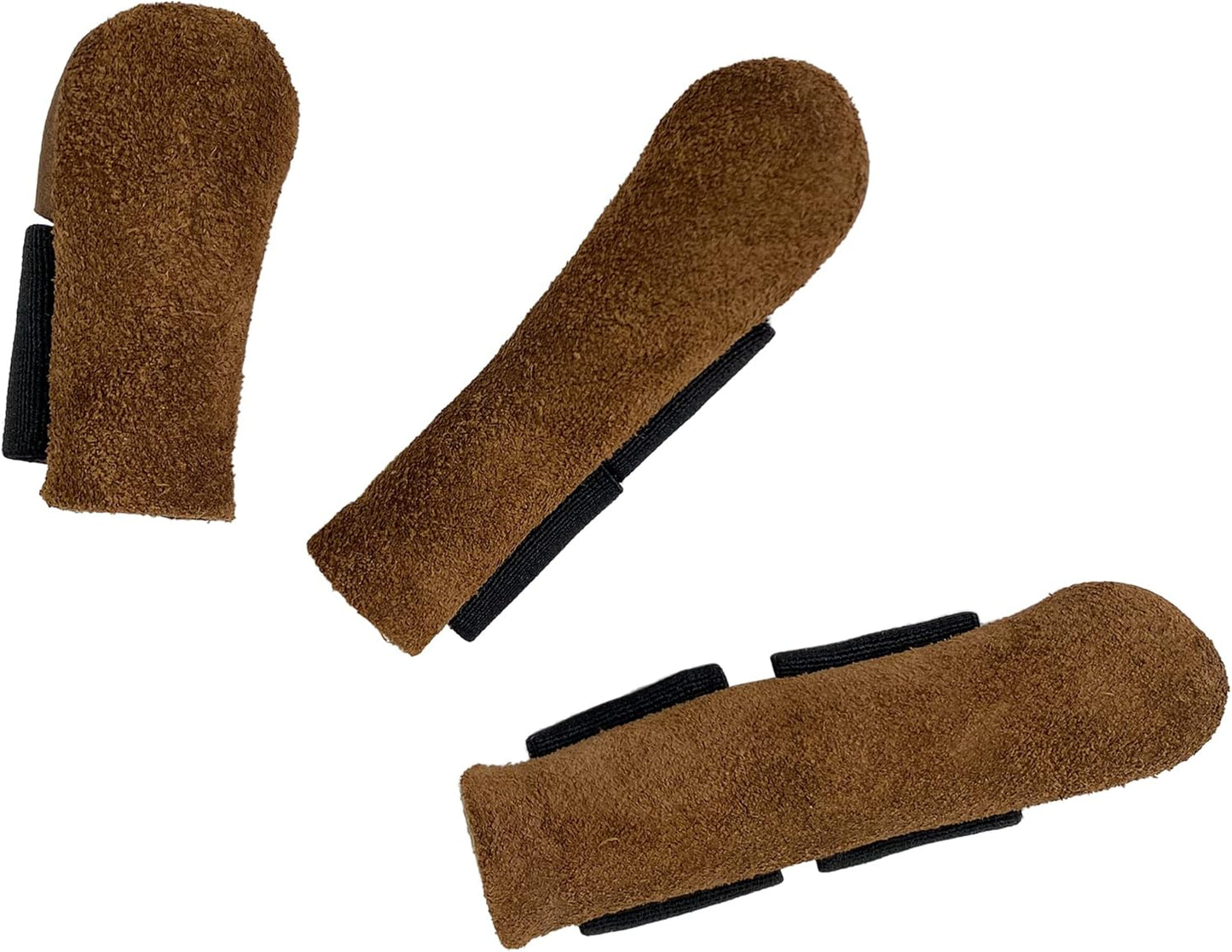 Thumb and Finger Guards (3 Pieces), Comfortable Protection for Fingers, Full Grain Leather, Handmade Carpenter Carving Accessories, Bourbon Brown