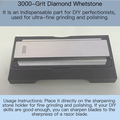 DAMILA Diamond Whetstone Set 400/1000/3000 Grit, 3-Stage Knife Sharpening Stone Kit with Non-Slip Base & Angle Guide for Kitchen Knives, Pocket Knives, Scissors and Tools