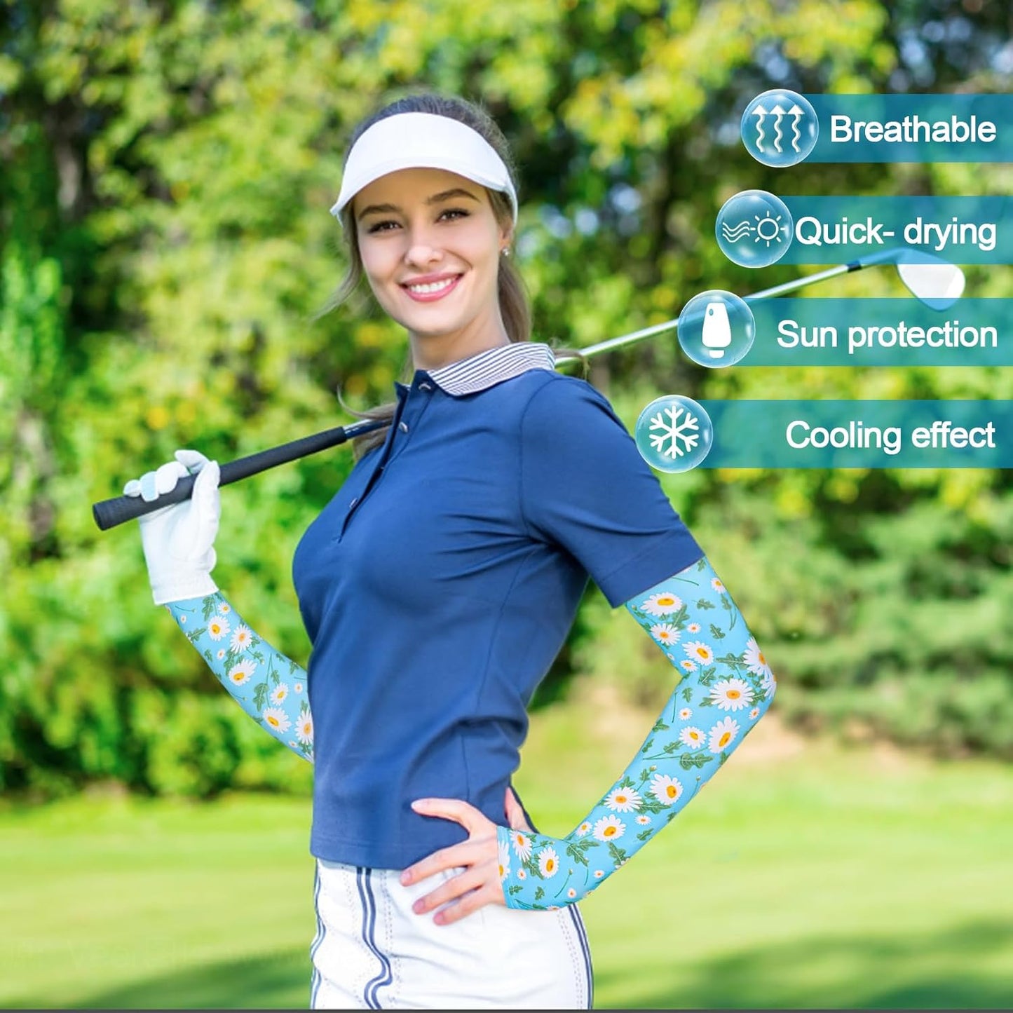 4 Pairs Gardening Sleeves Anti-Slip Arm Protection with Thumb Hole Sun Sleeve Cooling Arm Sleeves for Women Men Outdoor