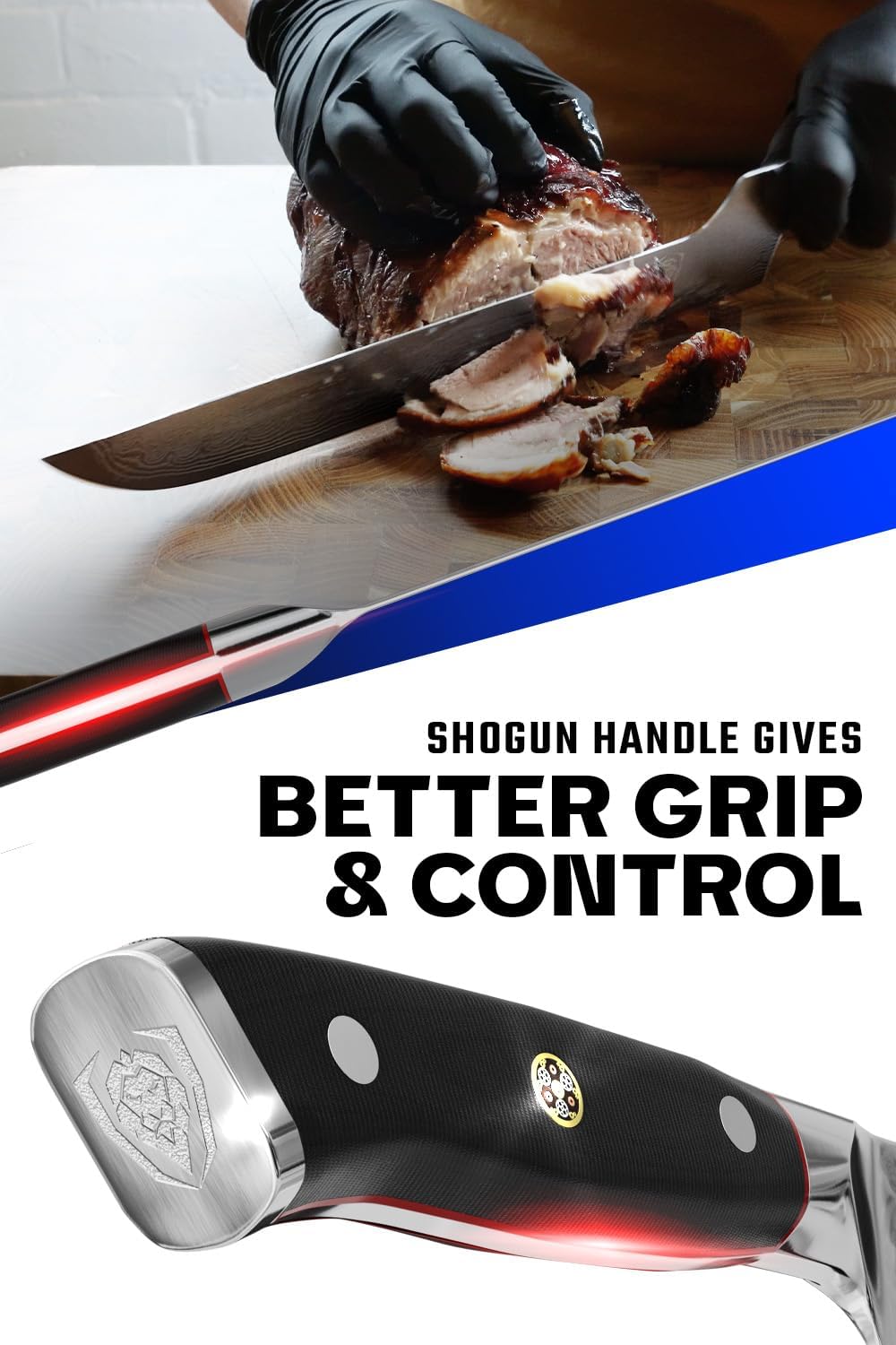 Dalstrong Slicing Carving Knife 12 inch + Boning Knife 6 inch - Shogun Series ELITE - Japanese AUS-10V Super Steel - G10 Handle - Fillet Kitchen Cooking Knife - Sheaths Inlcuded
