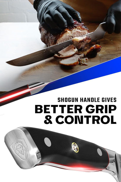 Dalstrong Slicing Carving Knife 12 inch + Boning Knife 6 inch - Shogun Series ELITE - Japanese AUS-10V Super Steel - G10 Handle - Fillet Kitchen Cooking Knife - Sheaths Inlcuded