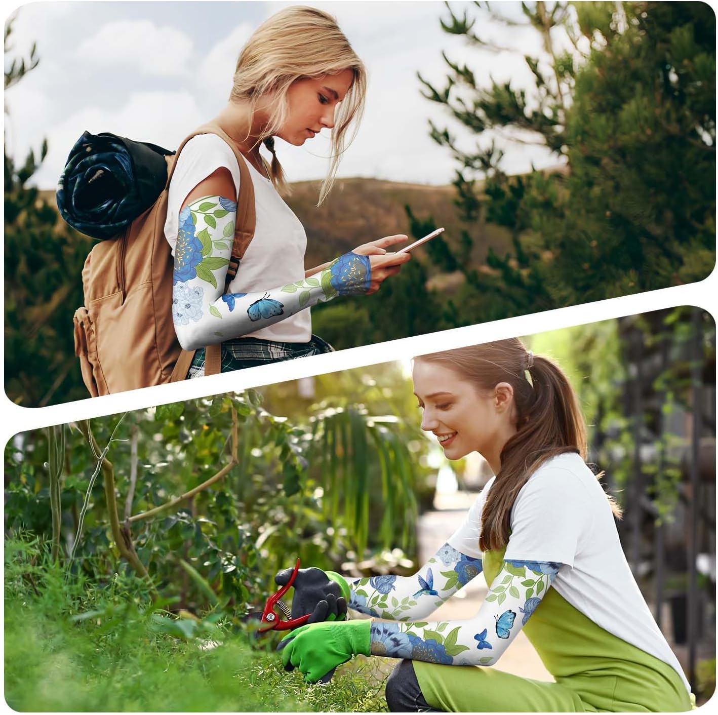 YPHCDO Gardening Sleeves Farm Sun Protection Arm Cooling Sleeves Thorn Proof Garden for Women Men with Thumb Hole