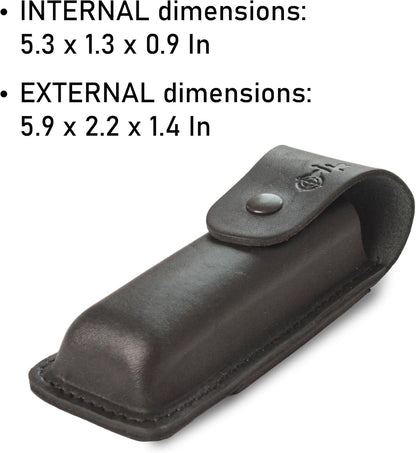Leather Folding Knife Sheath For full size Pocket Knife Holster For Big EDC Knife, Belt Loop for Vertical or Horizontal Carrying, Pouch Multitool Holder With Snap Closure V921