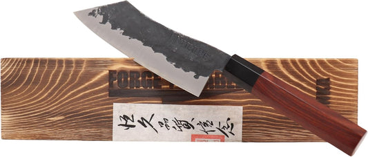 7 Inch Bunka Chef Knife, San Mai Japanese VG10 High-Carbon Stainless Steel, Rosewood Handle