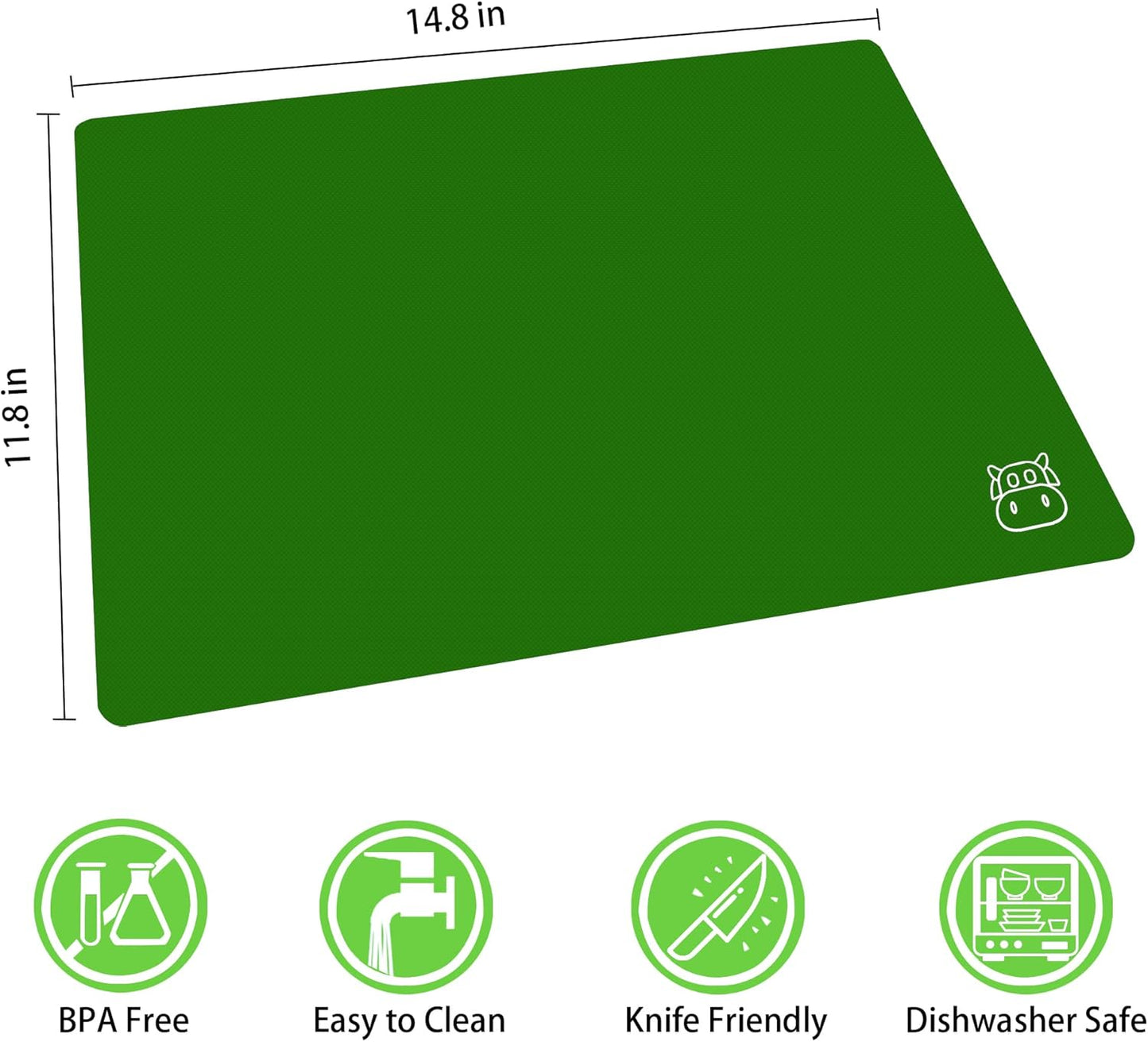 ZVP Flexible Plastic Cutting Board Set of 5 Gradient Color, Colorful Chopping Boards, BPA Free Mats, Non-Slip, Dishwasher Safe, 15x12 Inch, Gray Neutral Colors