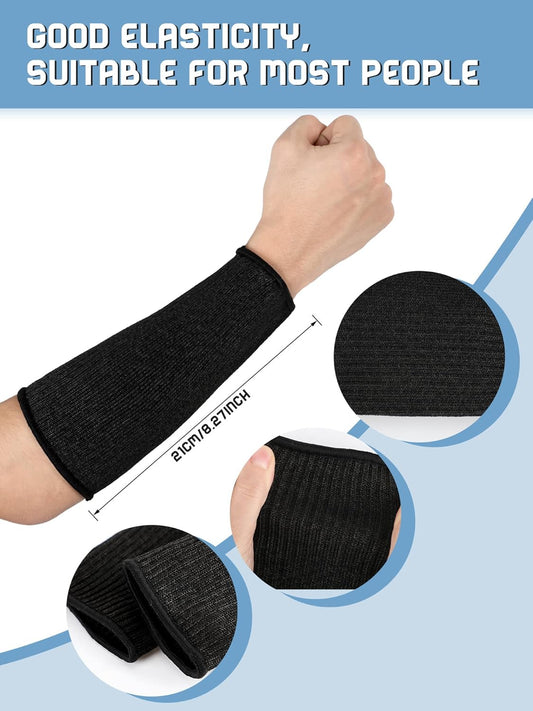 SATINIOR 4 Pairs Cut Resistant Arm Sleeves Level 5 Arm Protectors for Thin Skin and Bruising Safety Protective for Men Women(Grey, Blue, Pink, Yellow)