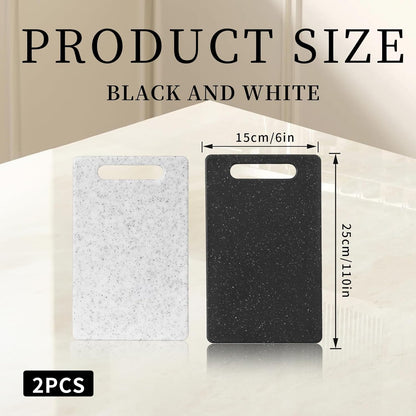 2 Pcs Cutting Board for Kitchen Small Mini Plastic Granite Color Cutting Board Dishwasher Safe Cutting Boards for Food Prep, Fruits, Vegetables with Easy Grip (6" x 10",White)