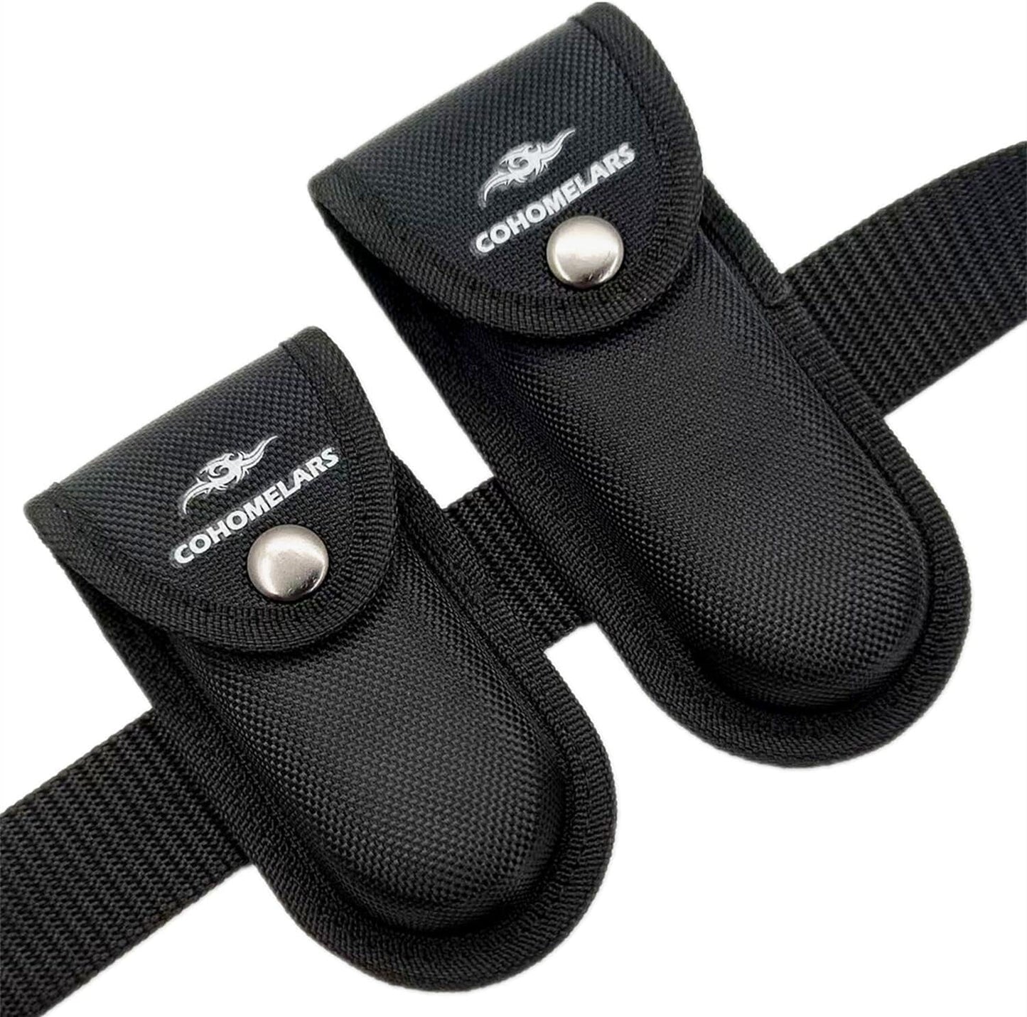 Multitool Belt Sheath for Leatherman, Gerber - Nylon Knife Pouch for Folding Knife - Snap Closure Knife Holder with Horizontally or Vertically Carry Belt Loop