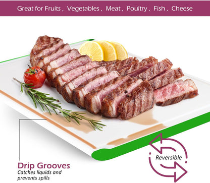 Extra Large Plastic Cutting Board for Kitchen - 18 Inch Dishwasher Safe Cutting Board, Reversible Chopping Board with Juice Groove + Non Slip Feet for Meat, Fruit, Vegetables, Meal Prep by Belwares